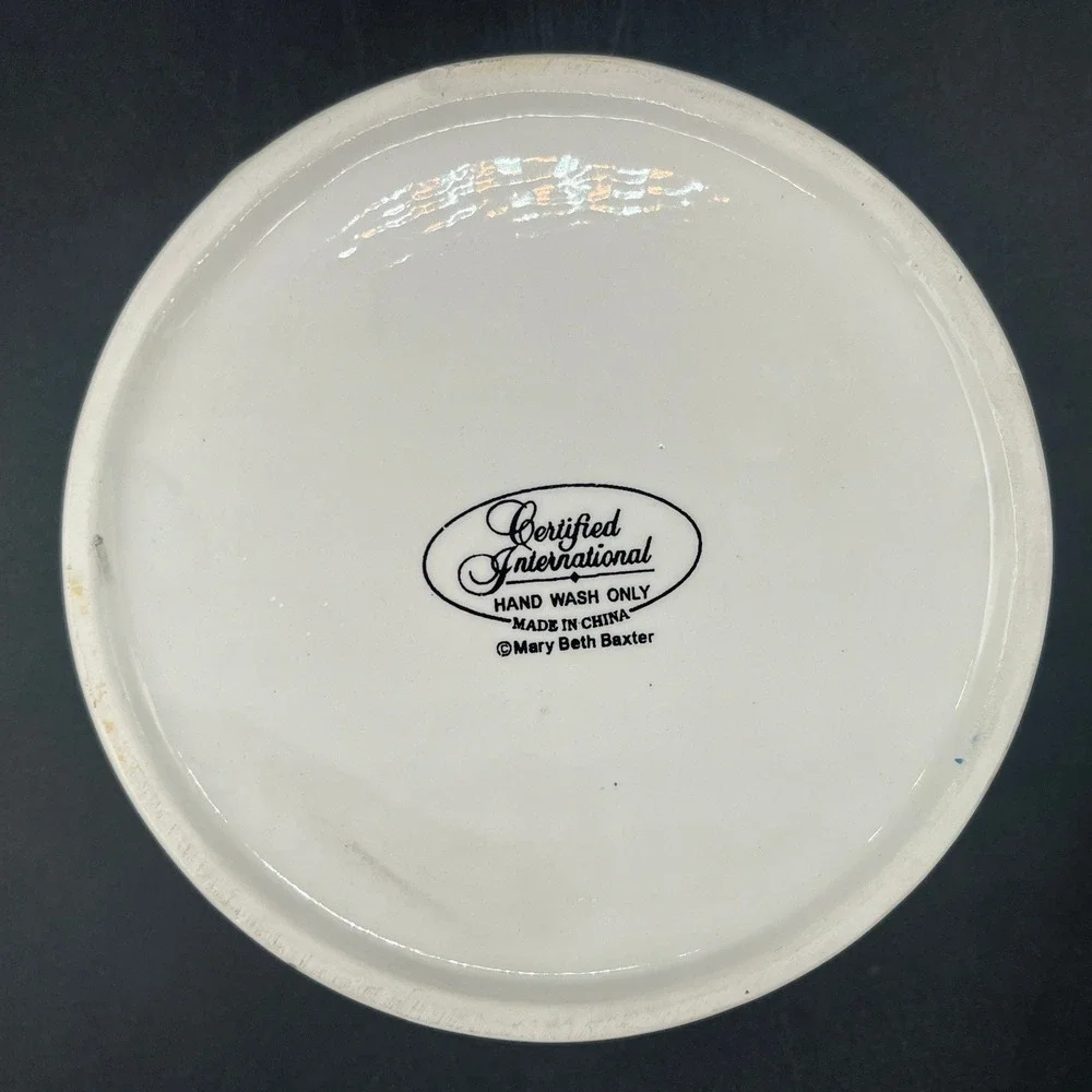 Certified International Mary Beth Baxter Snowman Dip‎ Bowl and Spreader Set Blue